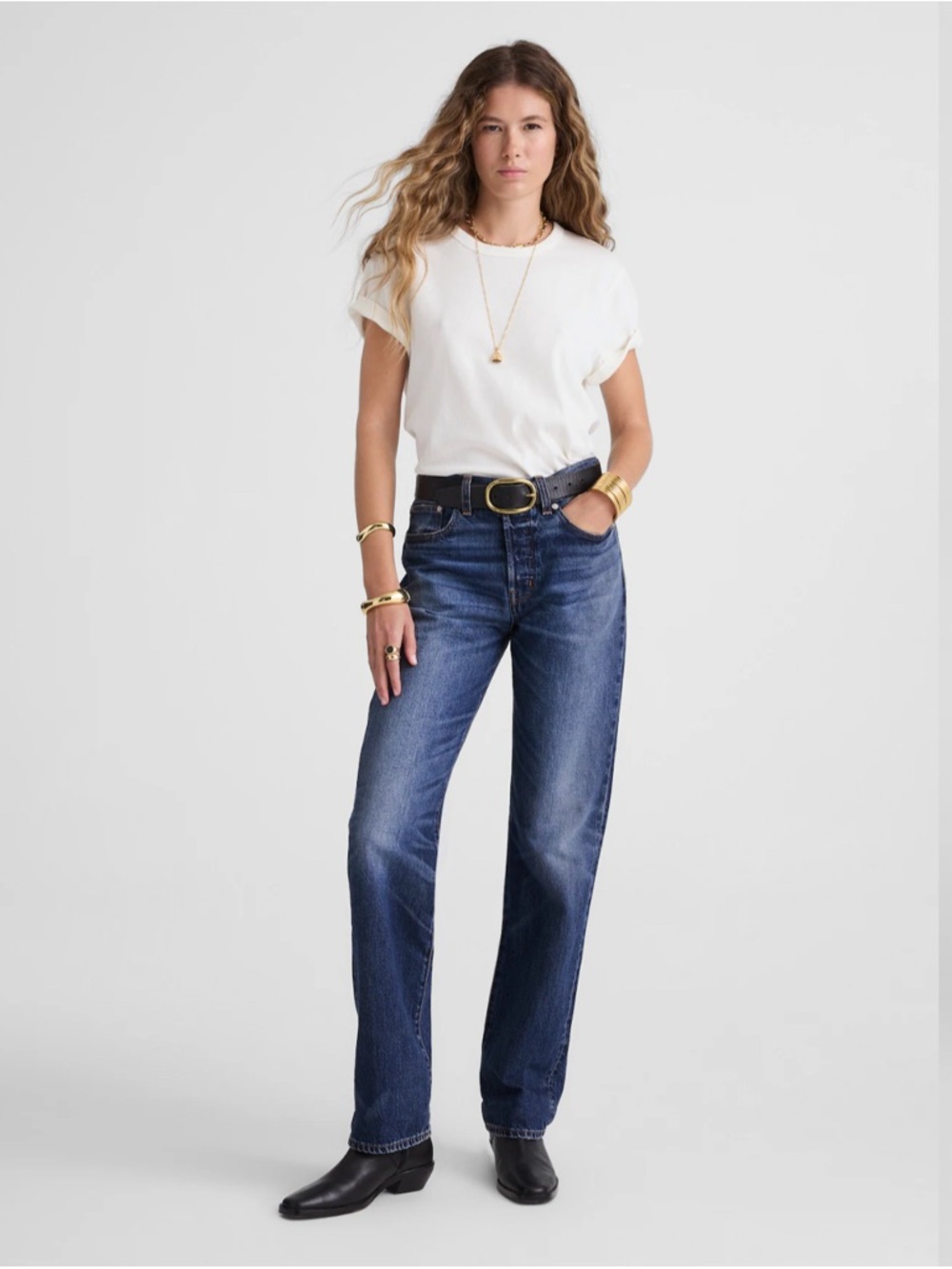 Madewell Dakota Longline Straight Jeans